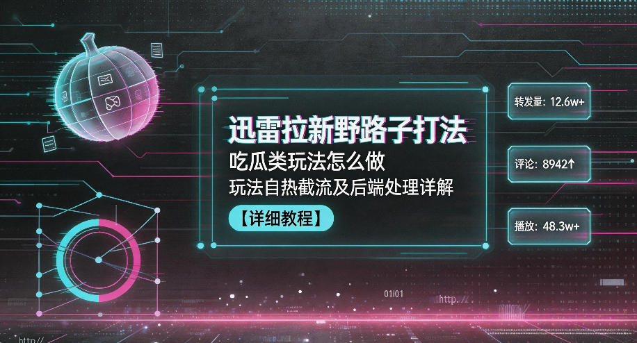 迅雷拉新野路子打法，吃瓜类玩法怎么做，玩法自热截流及后端处理详解-大表哥网创