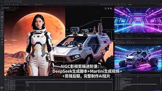 AIGC影视剪辑进阶课：DeepSeek生成脚本+Martini生成视频+剪辑后期，完整制作AI短片-大表哥网创
