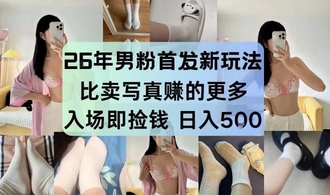 26年男粉首发最新3.0玩法，独此一家，比卖写真賺的更多，入场即捡钱，日入5张【揭秘】-大表哥网创