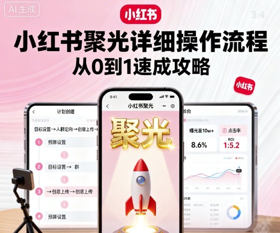 小红书聚光详细操作流程，小红书聚光从0到1速成攻略-大表哥网创