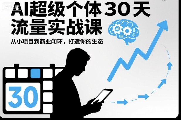 AI超级个体30天流量实战课，从小项目到商业闭环，打造你的生态-大表哥网创