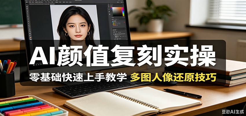 AI颜值复刻实操,零基础快速上手教学,多图人像还原技巧-大表哥网创