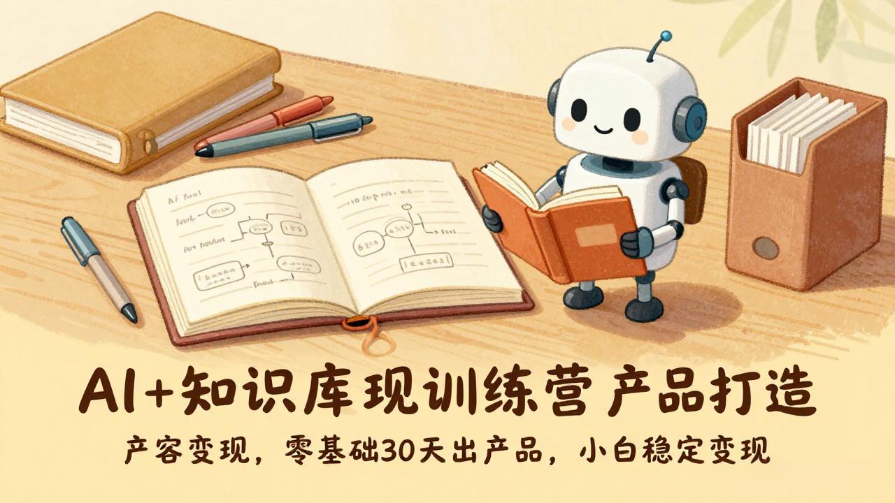 AI+知识库变现训练营，产品打造、内容创作、全平台变现，零基础30天出产品，小白稳定变现-大表哥网创