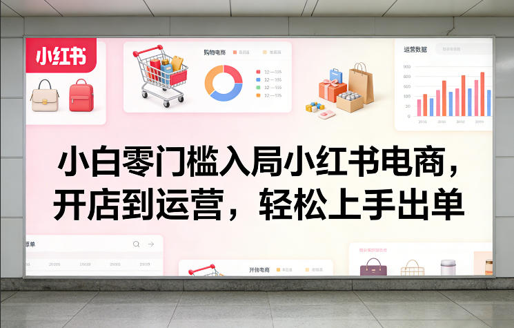 小白零门槛入局小红书电商，开店到运营，轻松上手出单-大表哥网创