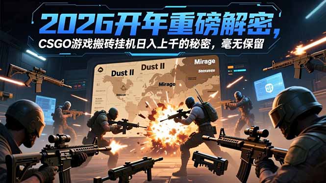 2026开年重磅解密，CSGO游戏搬砖挂机日入上千的秘密，毫无保留-大表哥网创