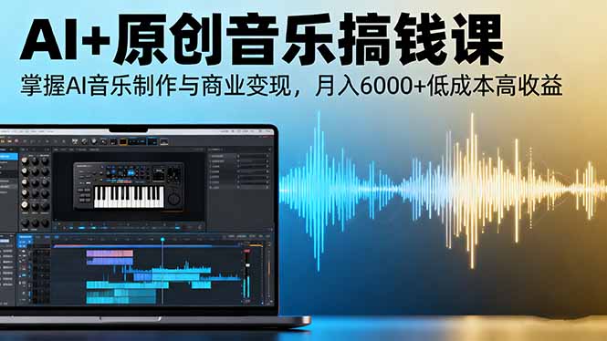 AI+原创音乐搞钱课：掌握AI音乐制作与商业变现，月入6000+低成本高收益-大表哥网创