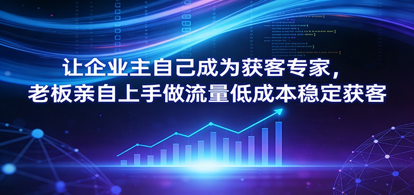 让企业主自己成为获客专家，老板亲自上手做流量低成本稳定获客-大表哥网创