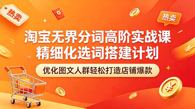 淘宝无界分词高阶实战课 精细化选词搭建计划 优化图文人群轻松打造店铺爆款-大表哥网创