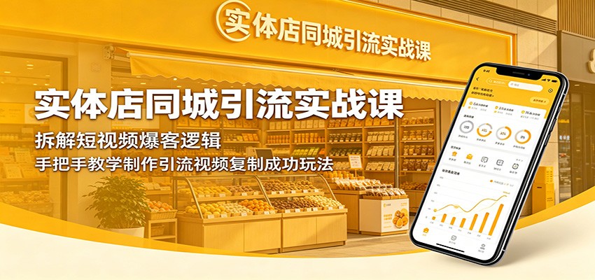 实体店同城引流实战课：拆解短视频爆客逻辑，手把手教学制作引流视频复制成功玩法-大表哥网创
