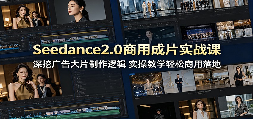 Seedance2.0商用成片实战课：深挖广告大片制作逻辑，实操教学轻松商用落地-大表哥网创