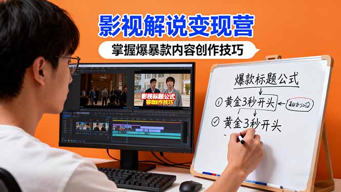 影视解说变现营：通过30+实战案例爆款内容创作技巧，掌握影视解说盈利密码-大表哥网创