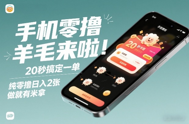 手机零撸薅羊毛来啦！20秒搞定一单，纯零撸日入2张，做就有米拿【揭秘】-大表哥网创