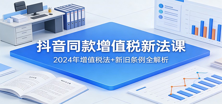 抖音同款增值税新法课：2024年增值税法+新旧条例全解析-大表哥网创