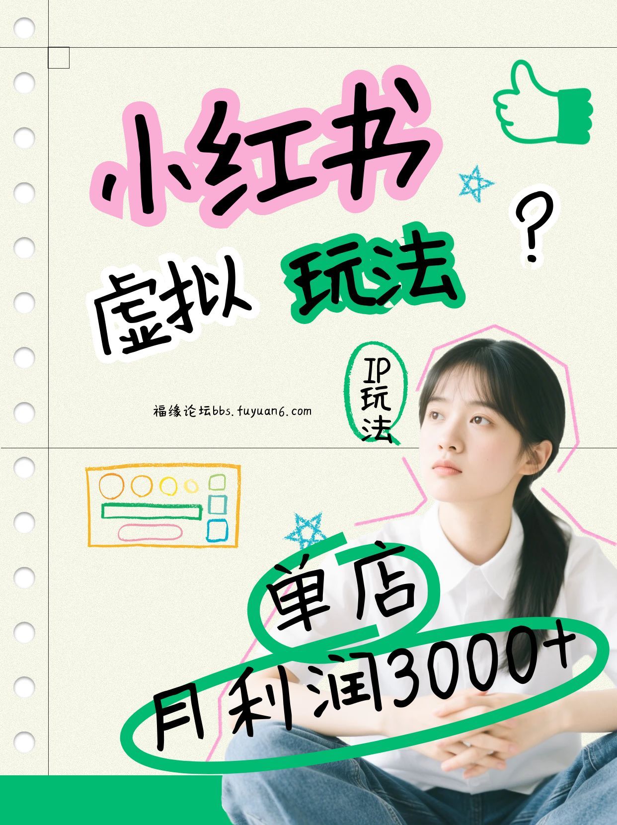小红书虚拟玩法(铺货流和单品玩法)，单店月利润3000+，IP打法+原创商品(0违规)-大表哥网创