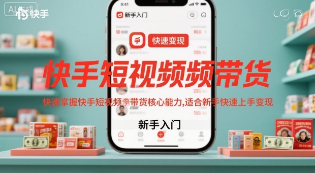 快手短视频带货，快速掌握快手短视频带货核心能力，适合新手快速上手变现-大表哥网创
