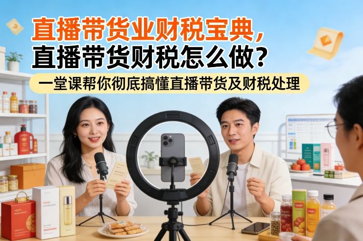 直播带货业财税宝典，直播带货财税怎么做？一堂课帮你彻底搞懂直播带货及财税处理-大表哥网创