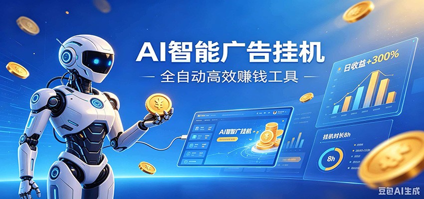 AI智能广告挂机，小白轻松上手，在家自动赚收益-大表哥网创