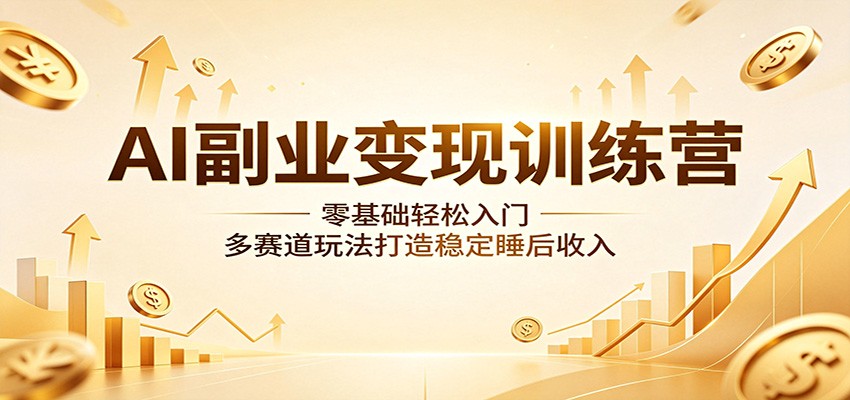 AI副业变现训练营：零基础轻松入门，多赛道玩法打造稳定睡后收入-大表哥网创