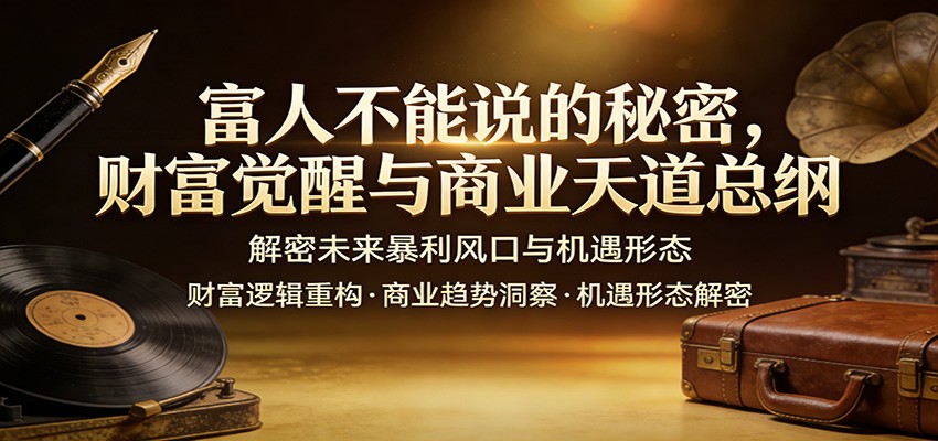 富人不能说的秘密，财富觉醒与商业天道总纲，解密未来暴利风口与机遇形态-大表哥网创