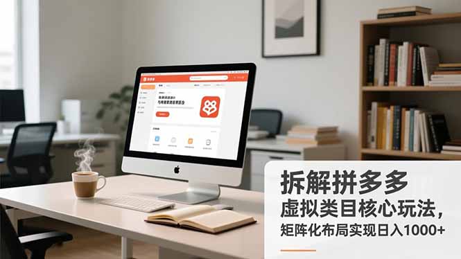 拆解拼多多虚拟类目核心玩法，矩阵化布局实现日入1000+-大表哥网创