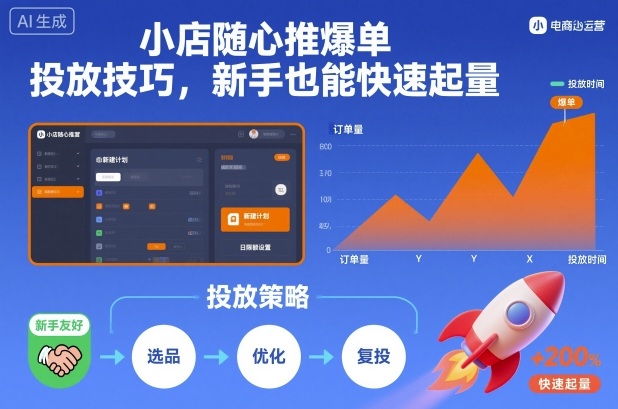 小店随心推爆单投放技巧，新手也能快速起量-大表哥网创