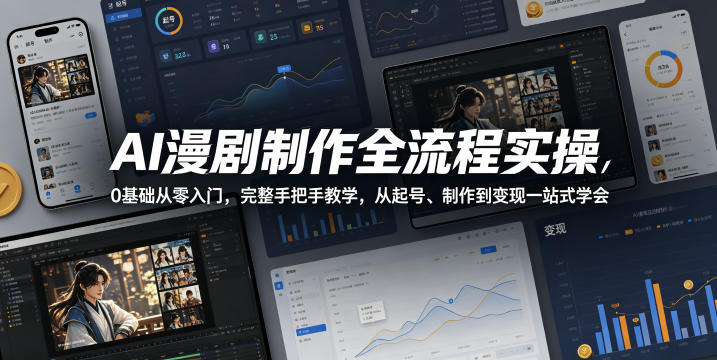 AI漫剧制作全流程实操，0基础从零入门，完整手把手教学，从起号、制作到变现一站式学会(更新)-大表哥网创