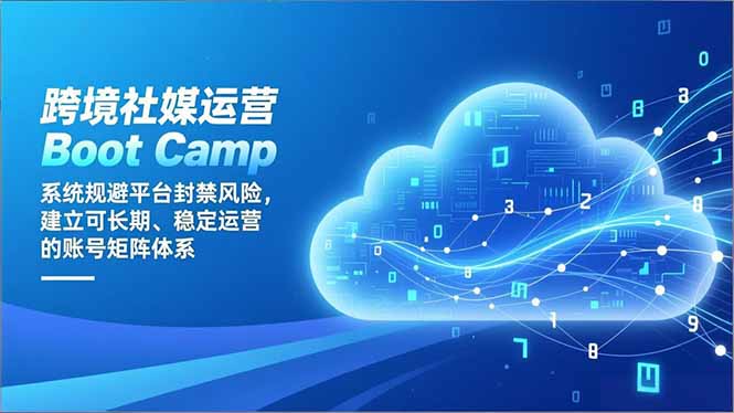 跨境社媒运营Boot Camp：系统规避平台封禁风险，建立可长期、稳定运营的账号矩阵体系-大表哥网创