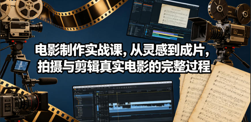 电影制作实战课，从灵感到成片，拍摄与剪辑真实电影的完整过程【原创双语字幕】-大表哥网创