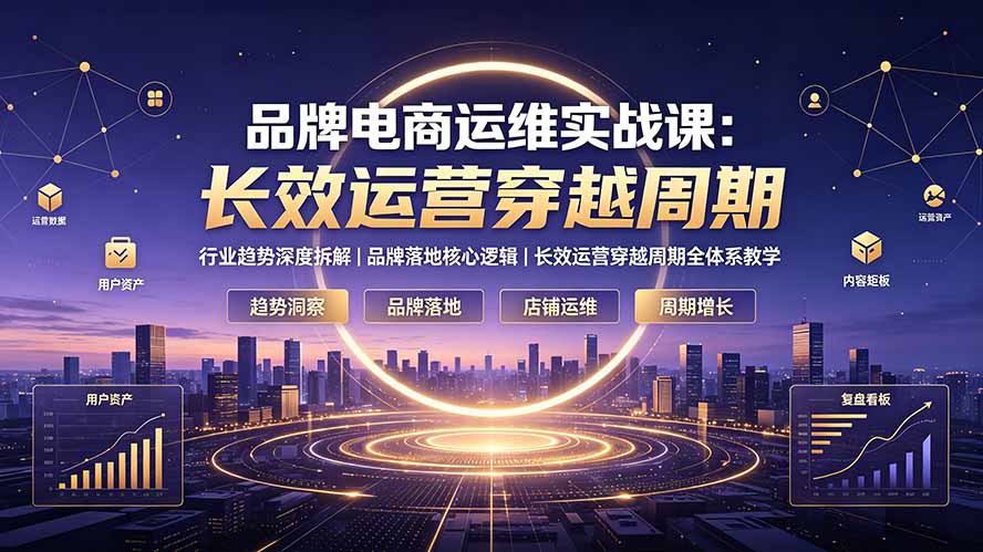 品牌电商运维实战课：行业趋势深度拆解｜品牌落地核心逻辑｜长效运营穿越周期全体系教学-大表哥网创