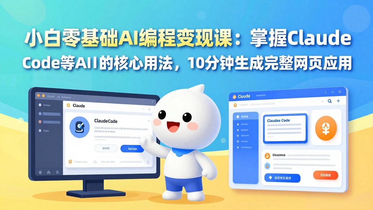 小白零基础AI编程变现课：掌握Claude Code等AI工具的核心用法，10分钟生成完整网页应用-大表哥网创
