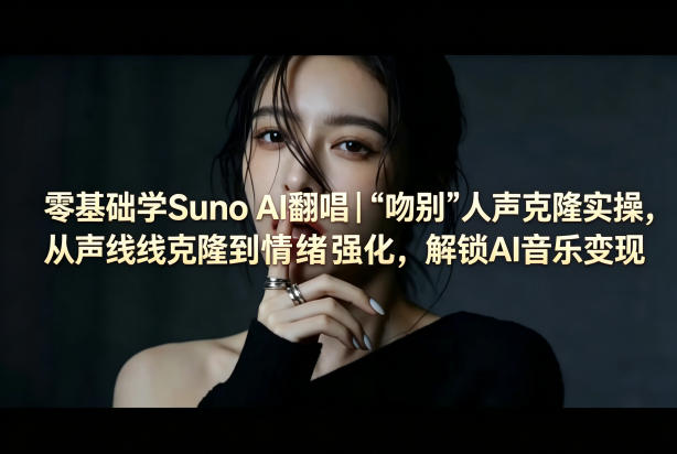 零基础学Suno AI翻唱|《吻别》人声克隆实操,从声线克隆到情绪强化,解锁AI音乐变现-大表哥网创