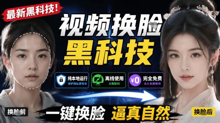 AI人工智能如此夸张？一键视频换Lian黑科技，纯本地离线运行，本地视频换Lian娱乐工具，AI FaceSwap-大表哥网创