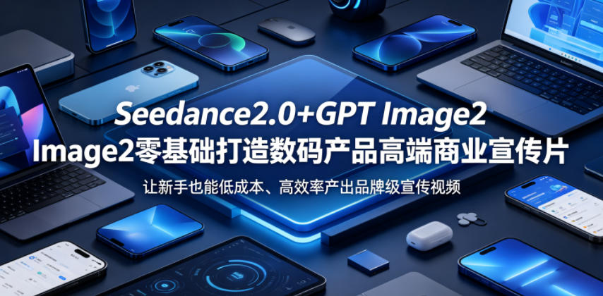 Seedance2.0+GPT Image2零基础打造数码产品高端商业宣传片，让新手也能低成本、高效率产出品牌级宣传视频-大表哥网创
