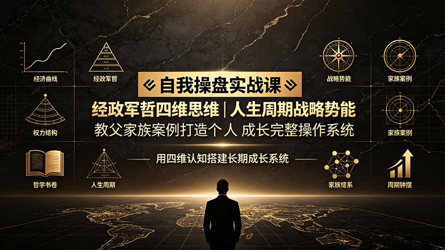 自我操盘实战课：经政军哲四维思维｜人生周期战略势能｜教父家族案例打造个人成长完整操作系统-大表哥网创