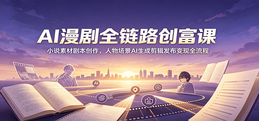 AI漫剧全链路创富课：小说素材剧本创作，人物场景AI生成剪辑发布变现全流程-大表哥网创