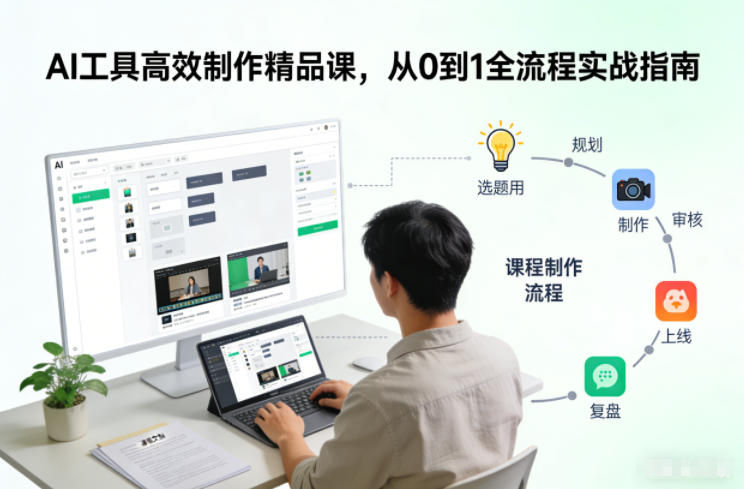 AI工具高效制作精品课，从0到1全流程实战指南-大表哥网创