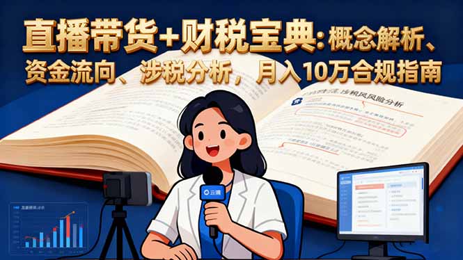 直播带货+财税宝典：概念解析、资金流向、涉税分析，月入10万合规指南-大表哥网创