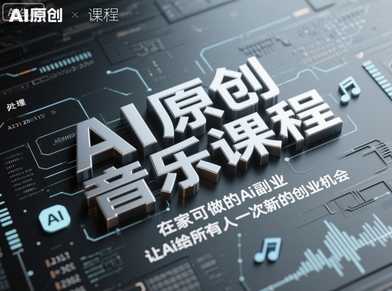 AI原创音乐课程，在家可做的Ai副业，让Ai给所有人一次新的创业机会-大表哥网创