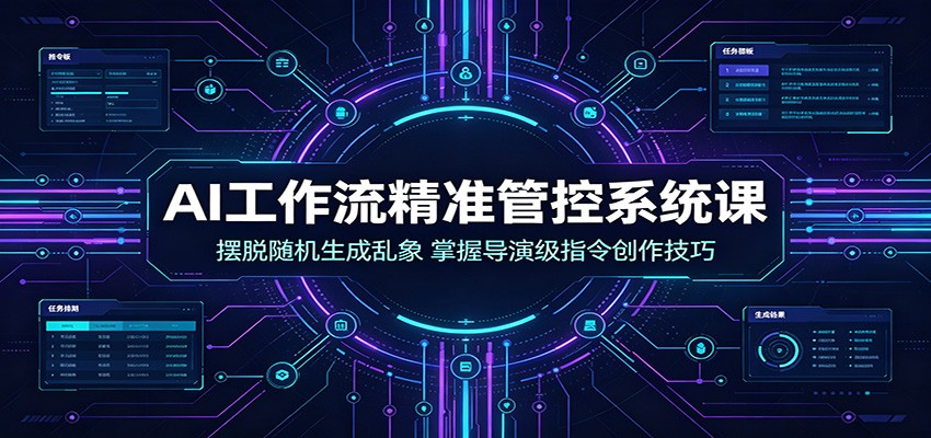 AI工作流精准管控系统课：摆脱随机生成乱象，掌握导演级指令创作技巧-大表哥网创