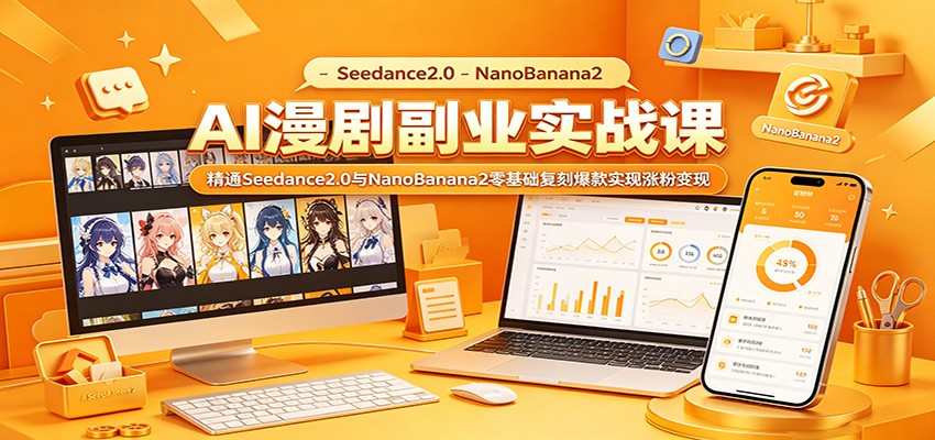 AI漫剧副业实战课：精通Seedance2.0与NanoBanana2零基础复刻爆款实现涨粉变现-大表哥网创