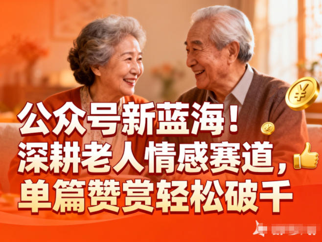 公众号新蓝海！深耕老人情感赛道，单篇赞赏轻松破1k-大表哥网创