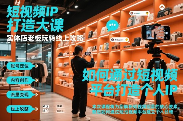 短视频ip打造大课，实体店老板玩转线上攻略-大表哥网创