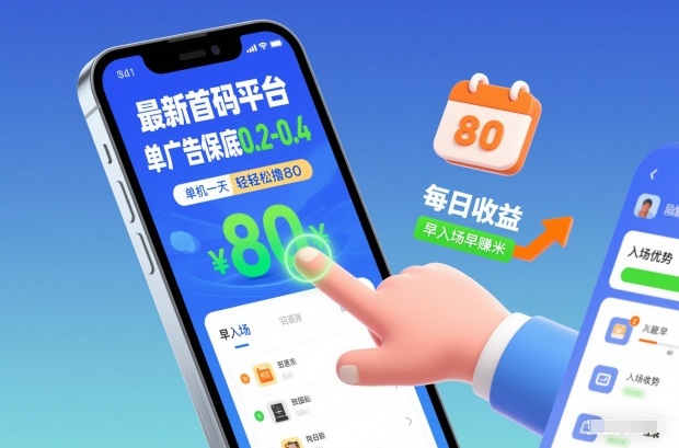 最新首码平台，单广告保底0.2-0.4，单机一天轻松撸80，早入场早賺米【揭秘】-大表哥网创