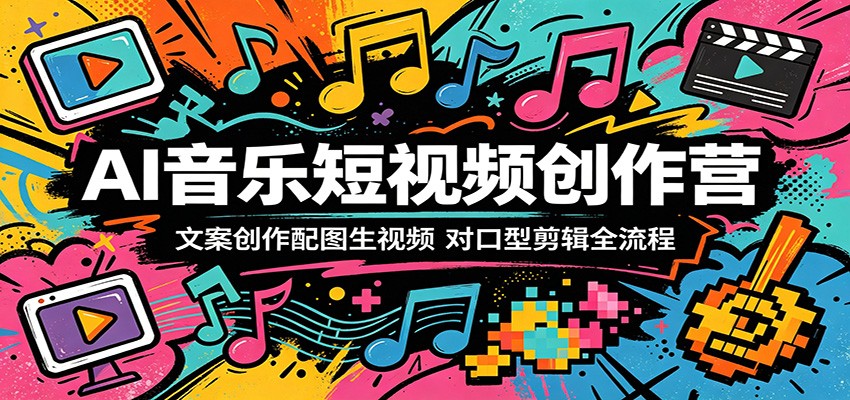 AI音乐短视频创作营：文案创作配图生视频，对口型剪辑全流程-大表哥网创