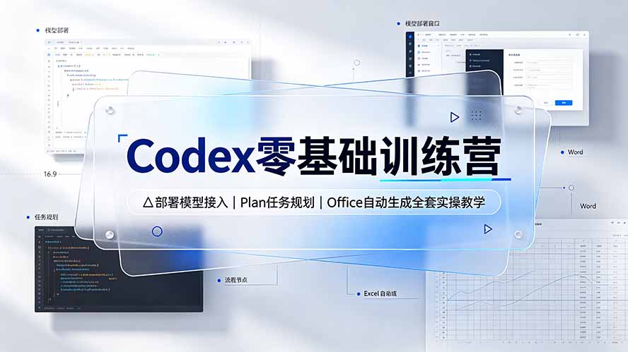 Codex零基础训练营:部署模型接入|Plan任务规划|Office自动生成全套实操教学-大表哥网创