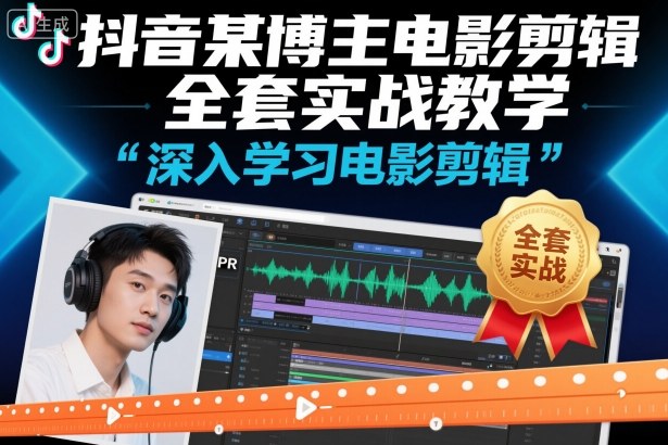 抖音某博主电影剪辑全套实战教学，深入学习电影剪辑-大表哥网创