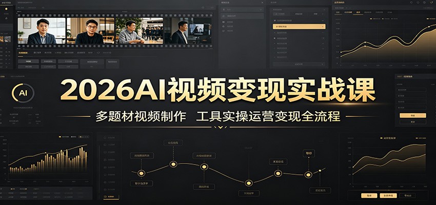 2026AI视频变现实战课：多题材视频制作，工具实操运营变现全流程-大表哥网创