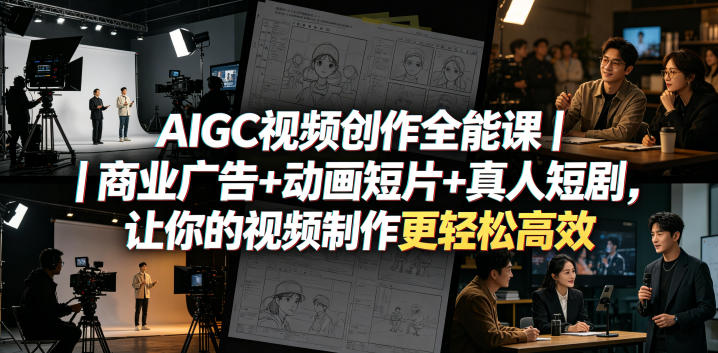 AIGC视频创作全能课｜商业广告+动画短片+真人短剧，让你的视频制作更轻松高效-大表哥网创
