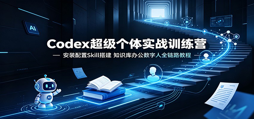 Codex超级个体实战训练营：安装配置Skill搭建，知识库办公数字人全链路教程-大表哥网创