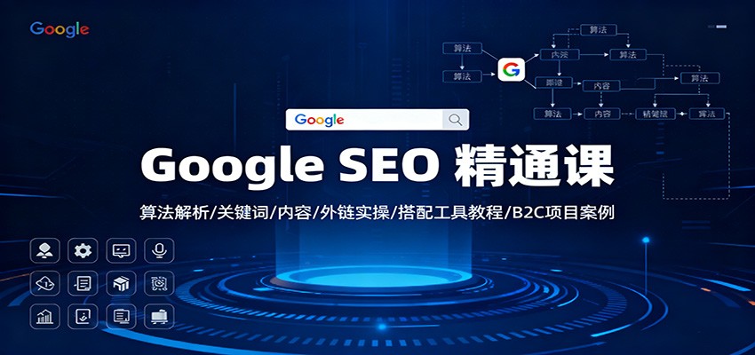 Google SEO 精通课：算法解析/关键词/内容/外链实操/搭配工具教程/B2C项目案例-大表哥网创